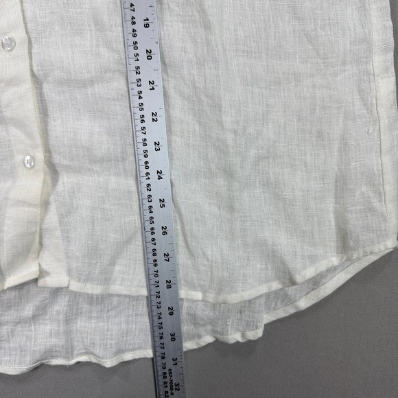 Laude‎ The Label Shirt Oversized Women's XS/S Ivory Ethical Linen Short Sleeve - Picture 5 of 7